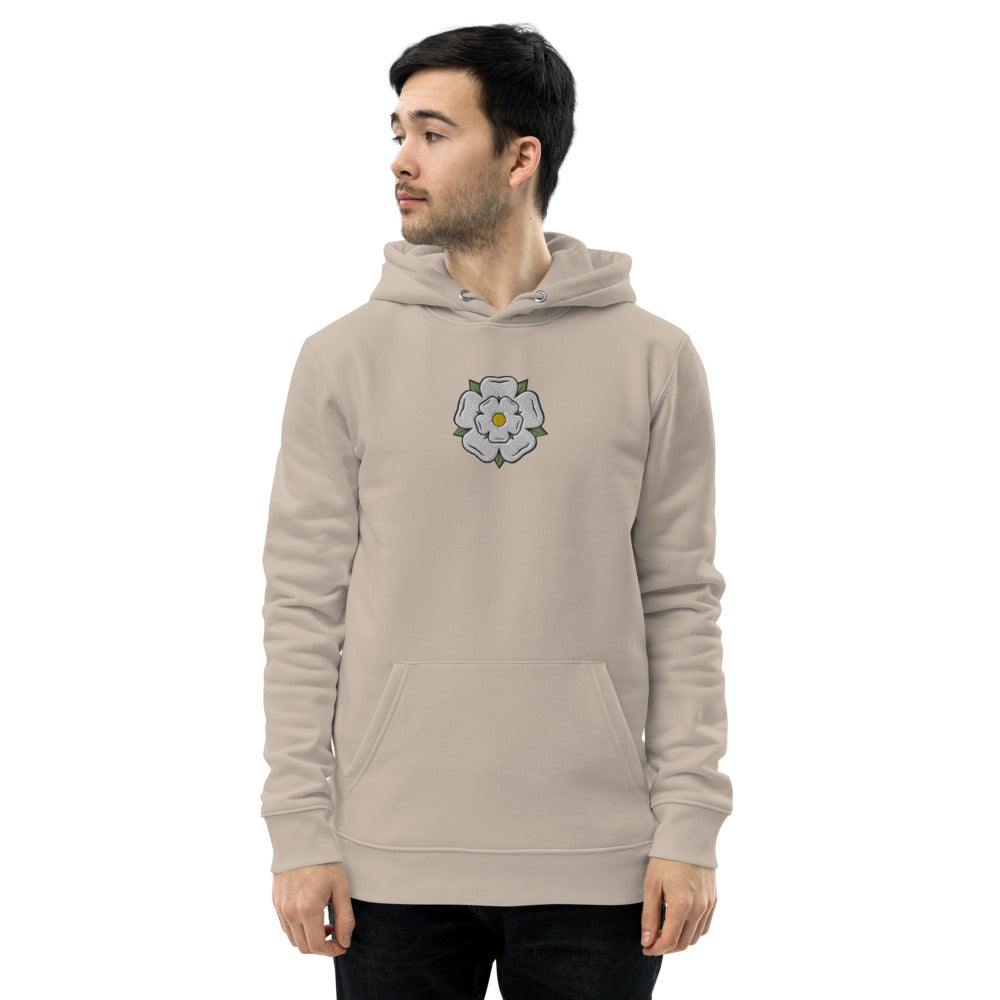 Yorkshire White Rose Unisex Essential Eco Hoodie - HipHatter