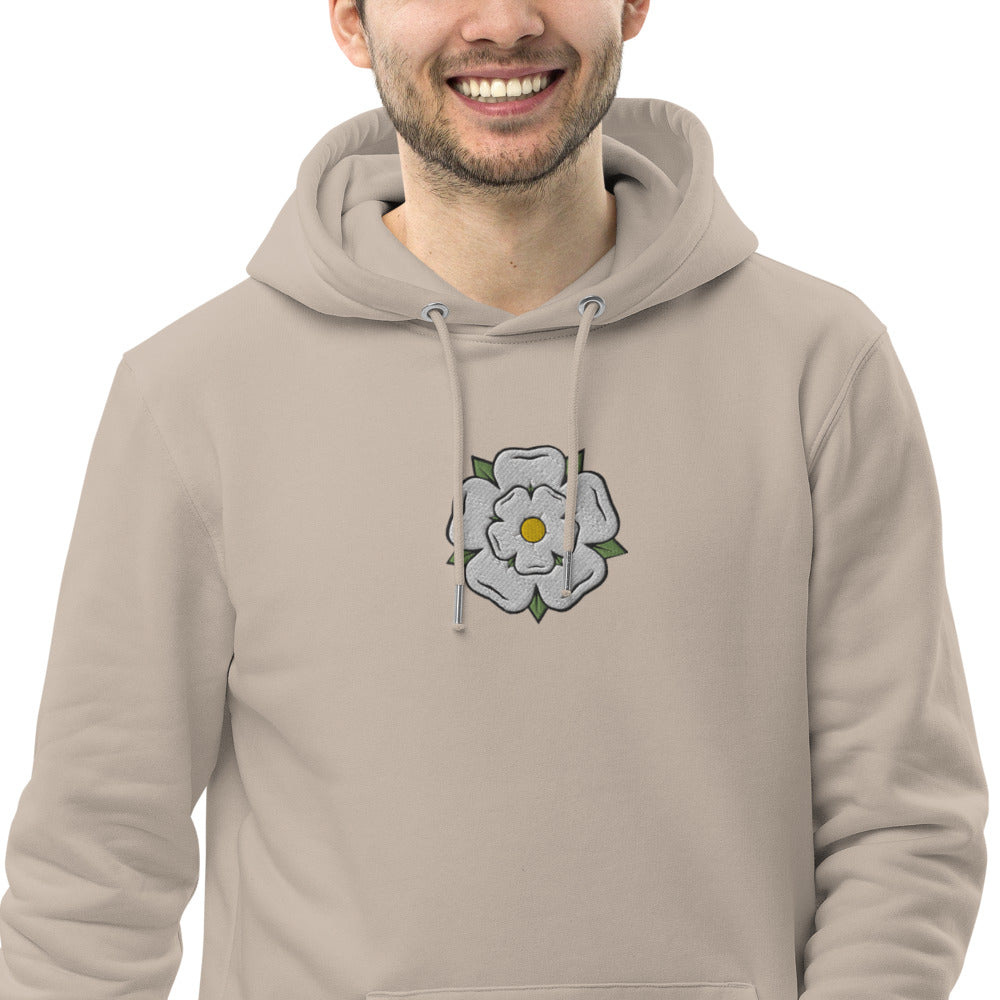 Yorkshire White Rose Unisex Essential Eco Hoodie - HipHatter