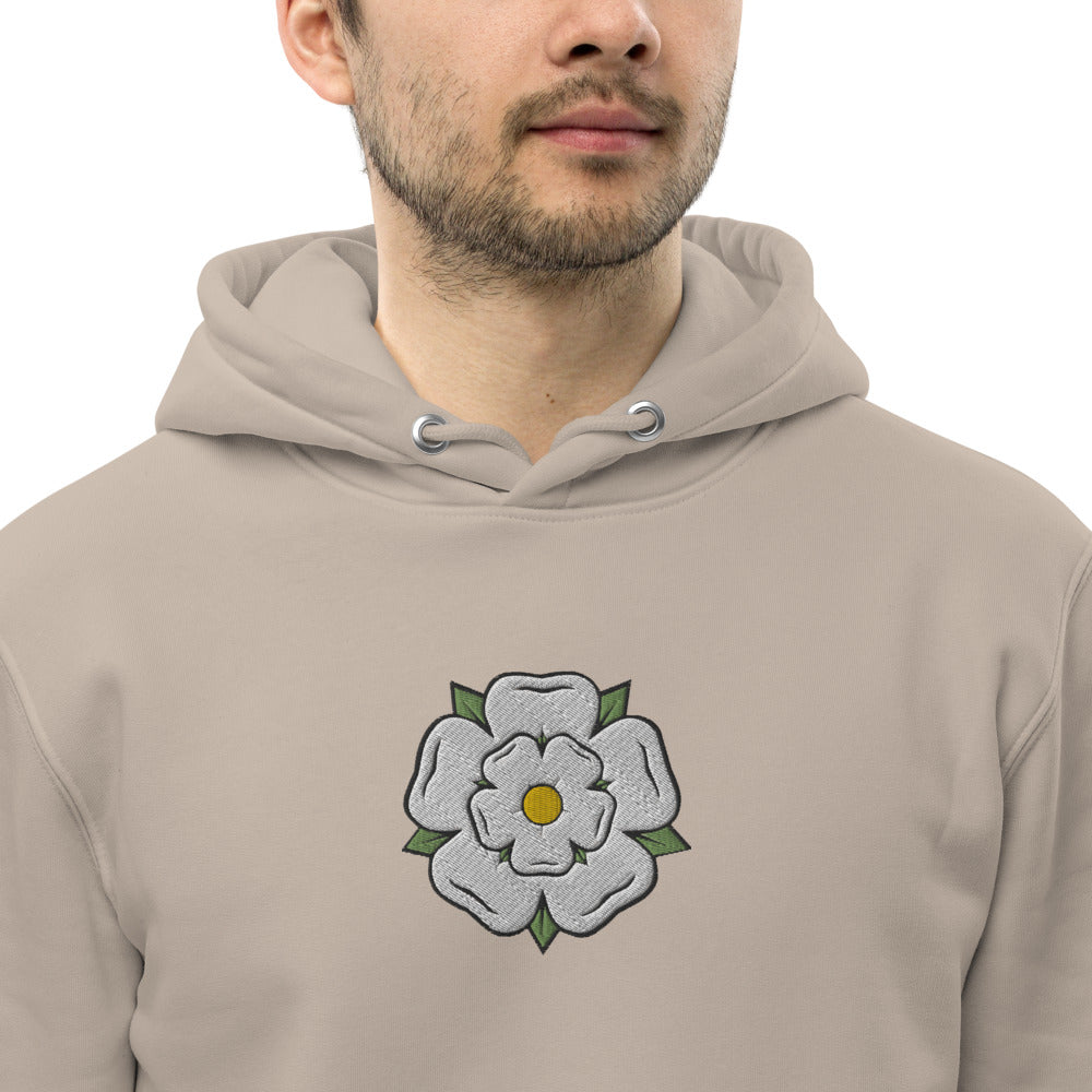 Yorkshire White Rose Unisex Essential Eco Hoodie - HipHatter