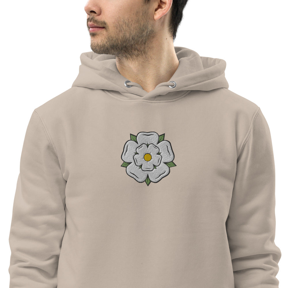 Yorkshire White Rose Unisex Essential Eco Hoodie - HipHatter