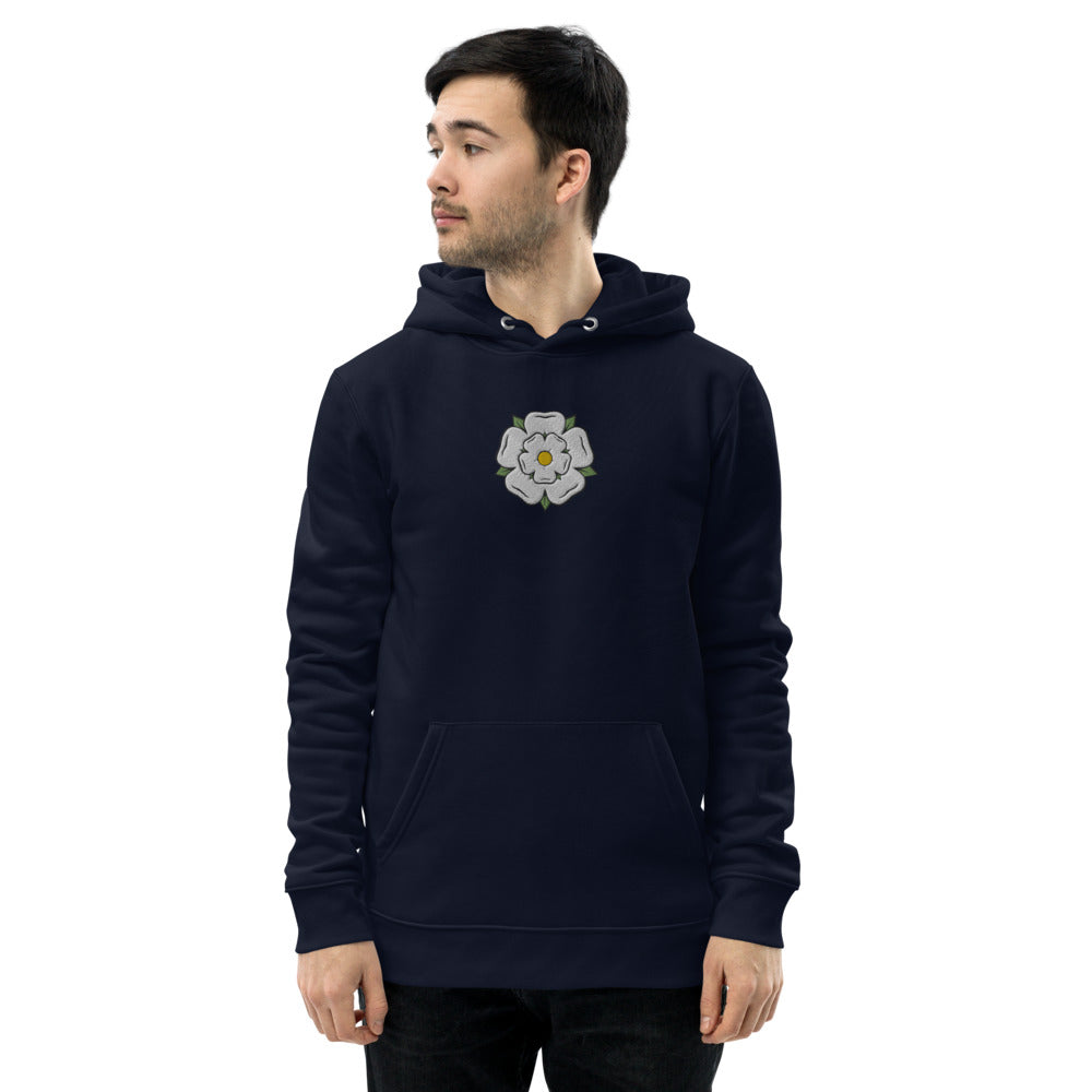Yorkshire White Rose Unisex Essential Eco Hoodie - HipHatter