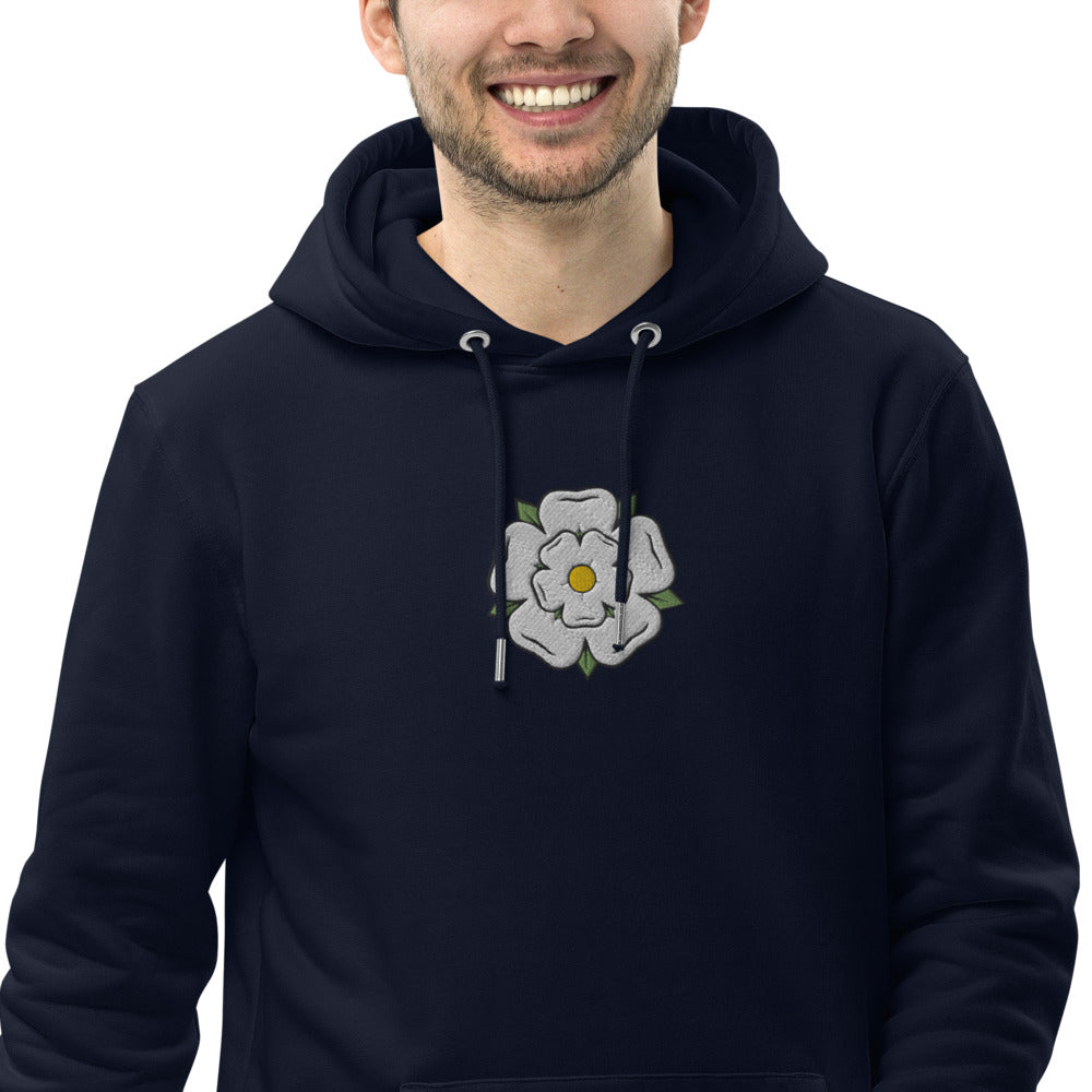 Yorkshire White Rose Unisex Essential Eco Hoodie - HipHatter