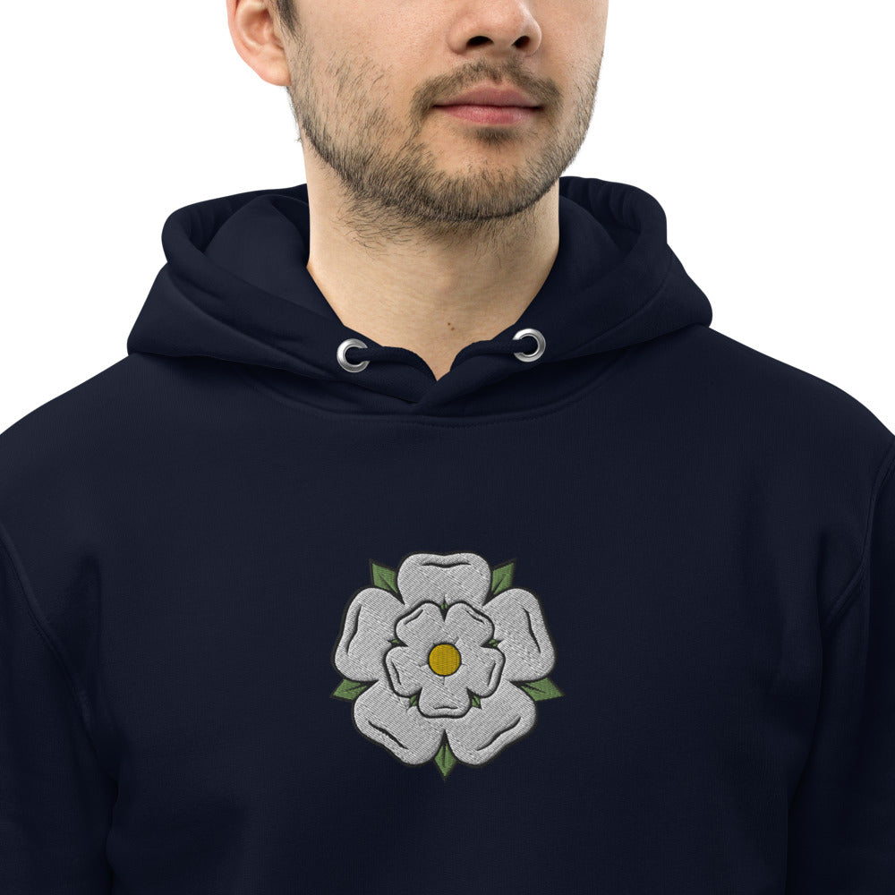 Yorkshire White Rose Unisex Essential Eco Hoodie - HipHatter