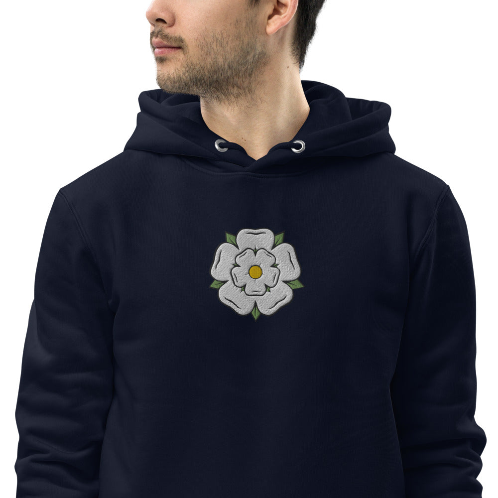 Yorkshire White Rose Unisex Essential Eco Hoodie - HipHatter