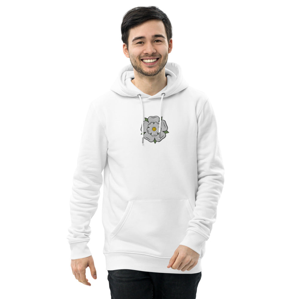 Yorkshire White Rose Unisex Essential Eco Hoodie - HipHatter