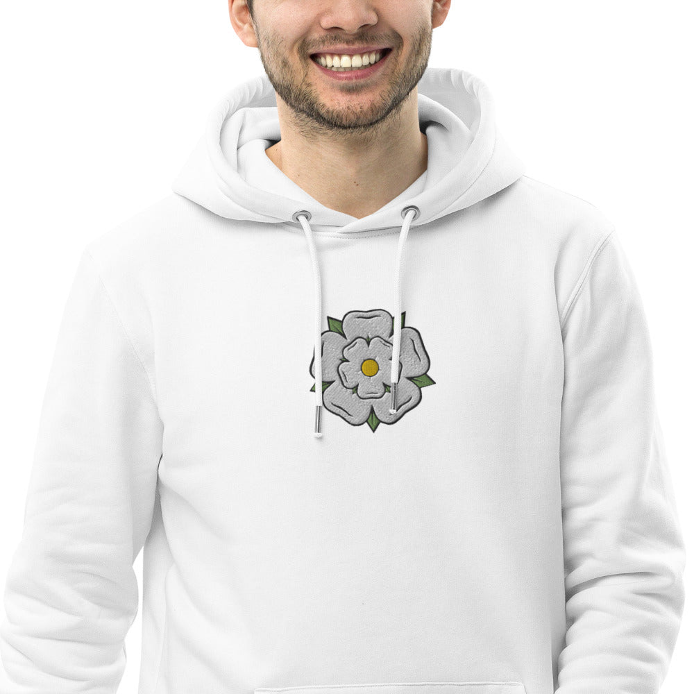 Yorkshire White Rose Unisex Essential Eco Hoodie - HipHatter