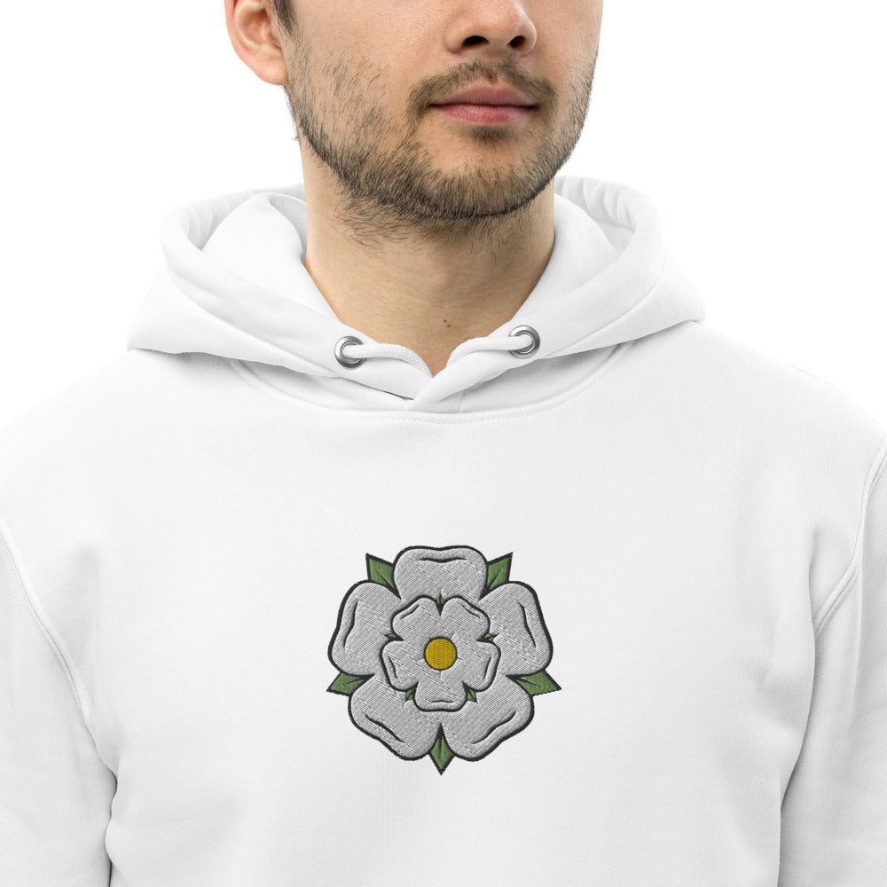 Yorkshire White Rose Unisex Essential Eco Hoodie - HipHatter