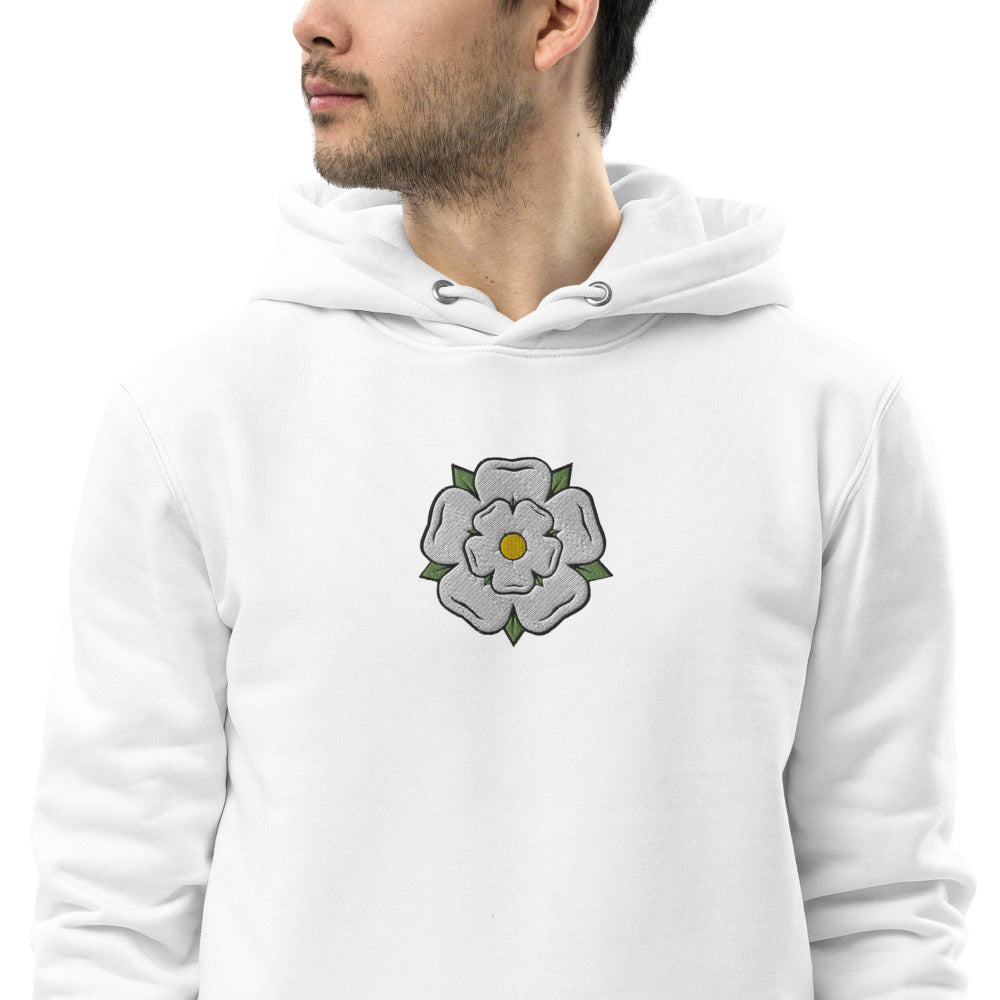 Yorkshire White Rose Unisex Essential Eco Hoodie - HipHatter
