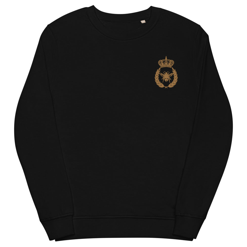Embroidered Never Bee Royal Unisex Organic Sweatshirt - HipHatter