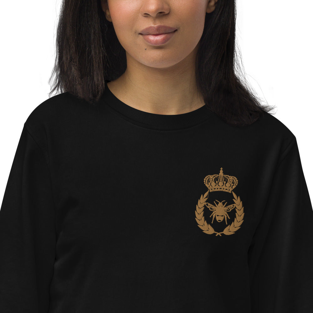 Embroidered Never Bee Royal Unisex Organic Sweatshirt - HipHatter