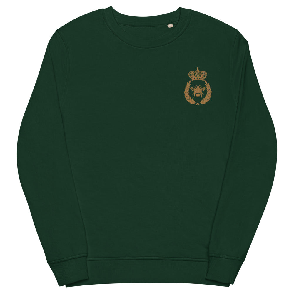 Embroidered Never Bee Royal Unisex Organic Sweatshirt - HipHatter
