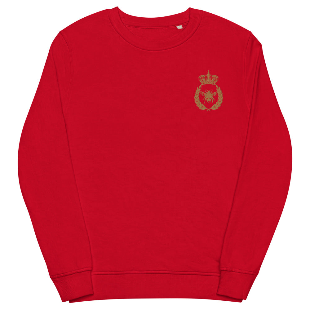 Embroidered Never Bee Royal Unisex Organic Sweatshirt - HipHatter