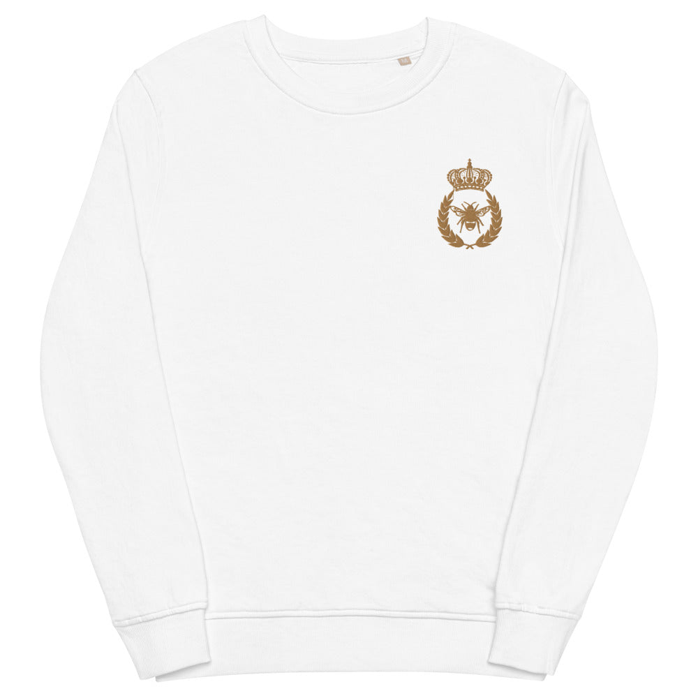 Embroidered Never Bee Royal Unisex Organic Sweatshirt - HipHatter