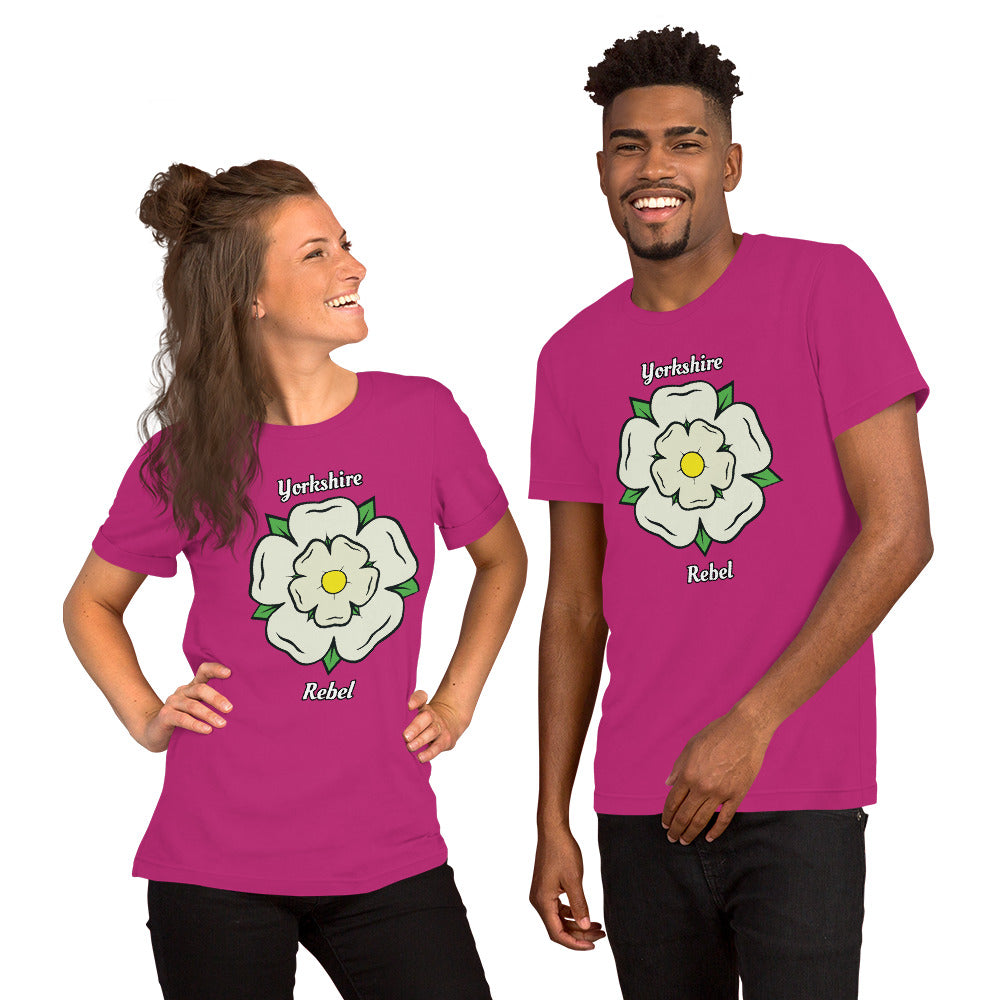 Yorkshire Rebel White Rose Unisex T-Shirt - HipHatter
