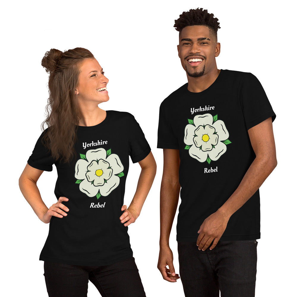 Yorkshire Rebel White Rose Unisex T-Shirt - HipHatter