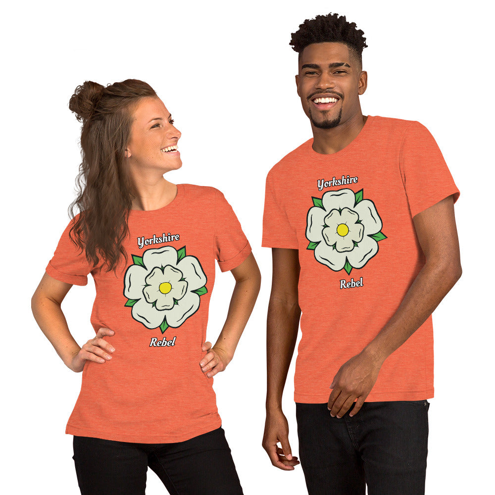 Yorkshire Rebel White Rose Unisex T-Shirt - HipHatter