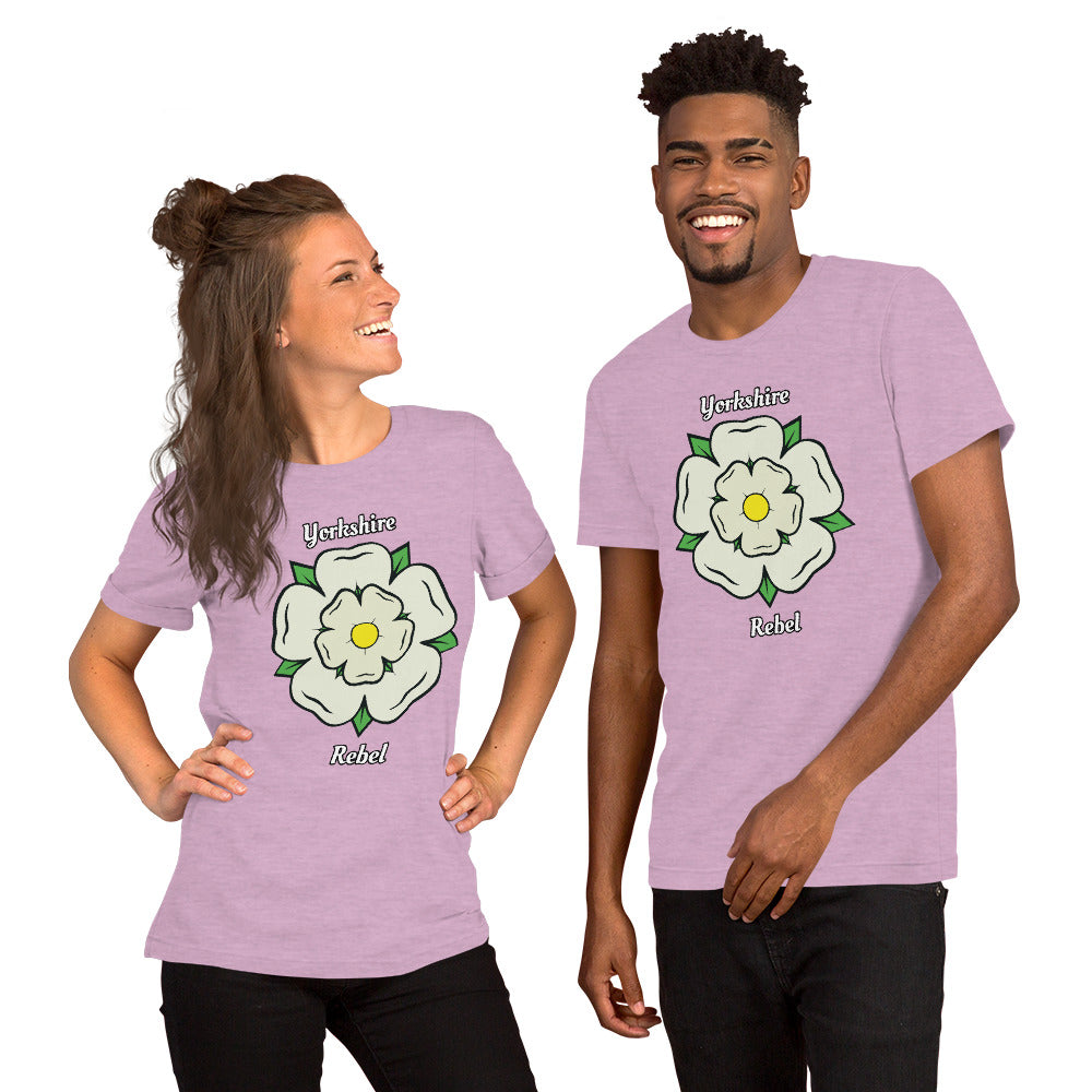 Yorkshire Rebel White Rose Unisex T-Shirt - HipHatter