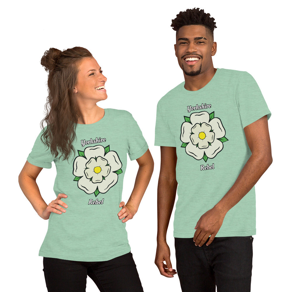 Yorkshire Rebel White Rose Unisex T-Shirt - HipHatter