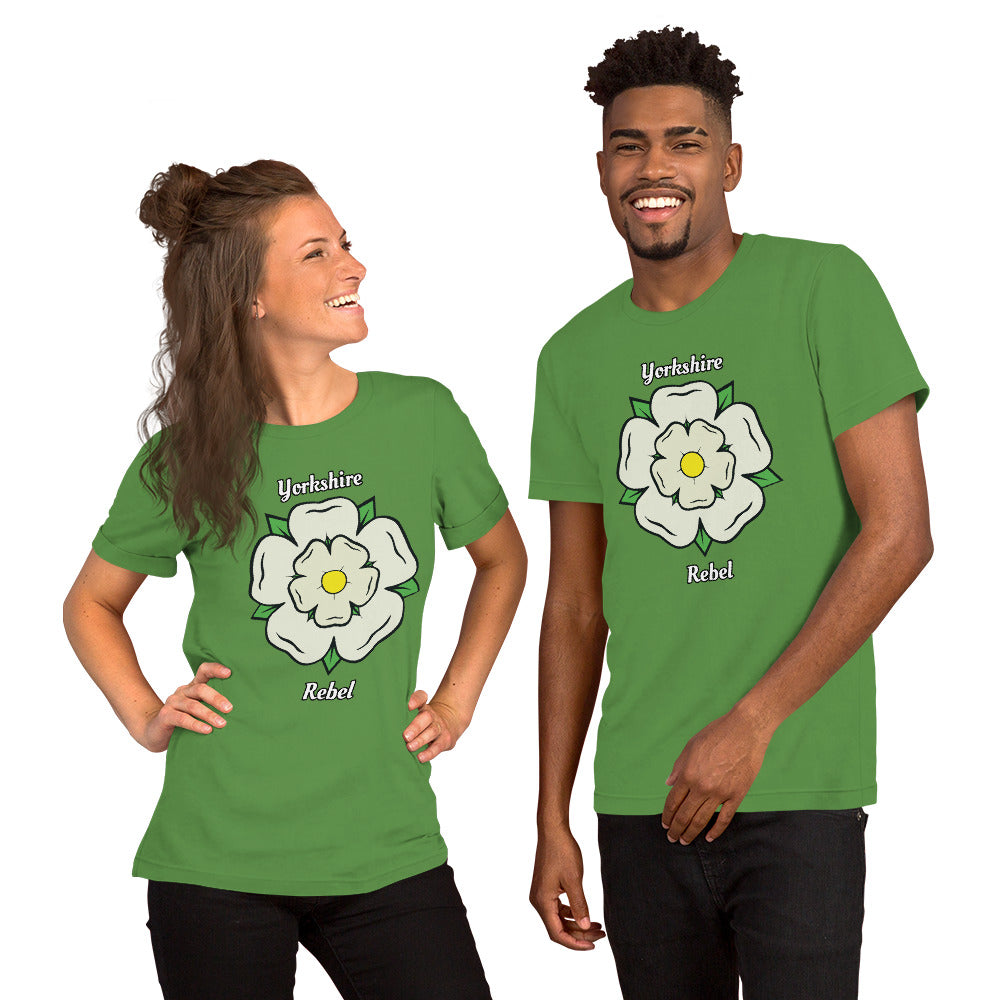 Yorkshire Rebel White Rose Unisex T-Shirt - HipHatter