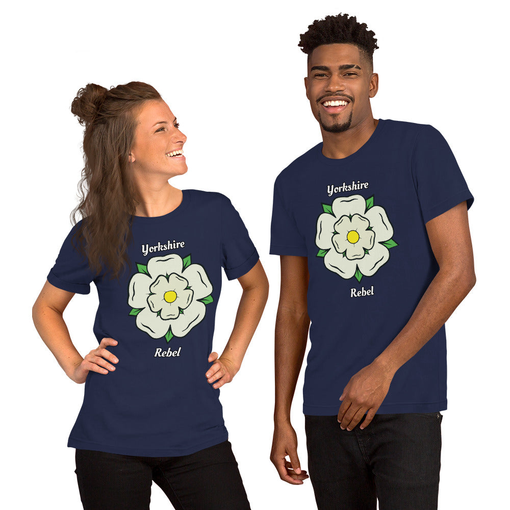 Yorkshire Rebel White Rose Unisex T-Shirt - HipHatter