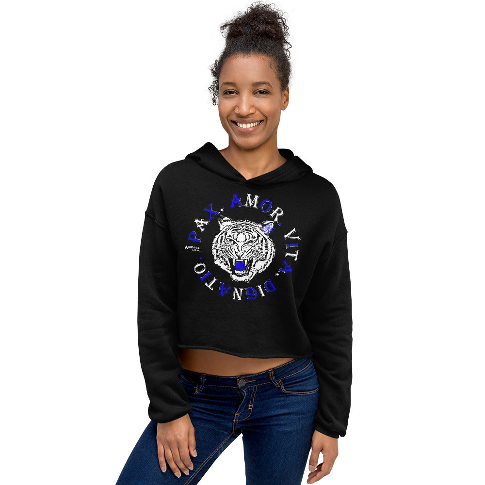 Real Tiger Motto Crop Hoodie - HipHatter
