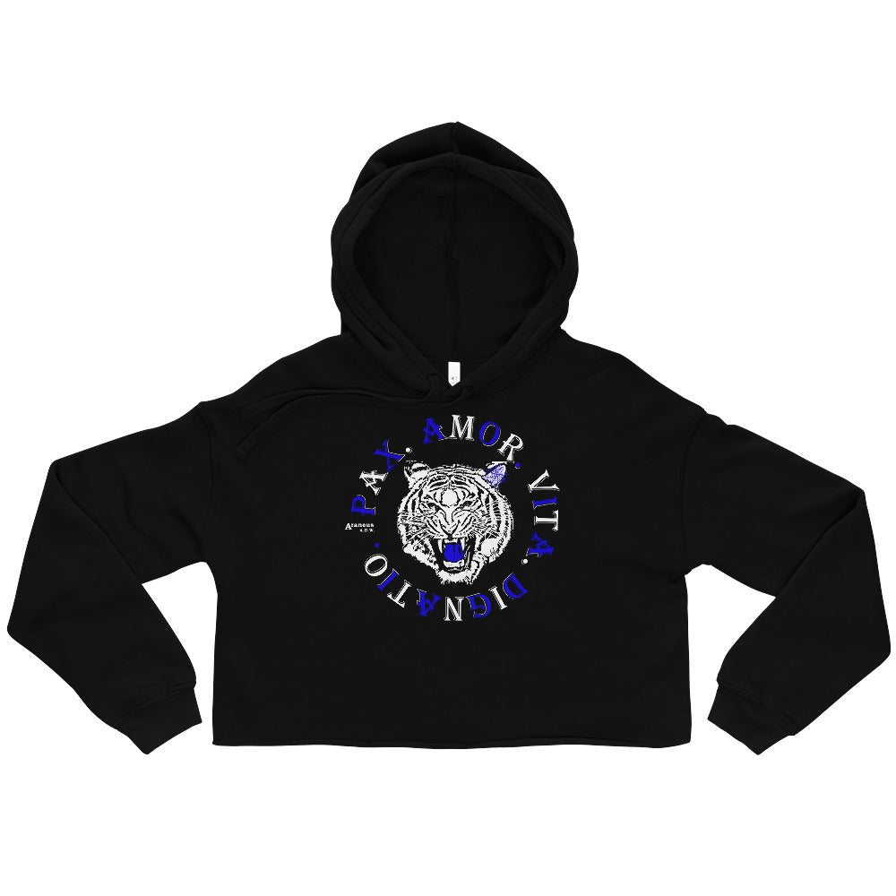 Real Tiger Motto Crop Hoodie - HipHatter