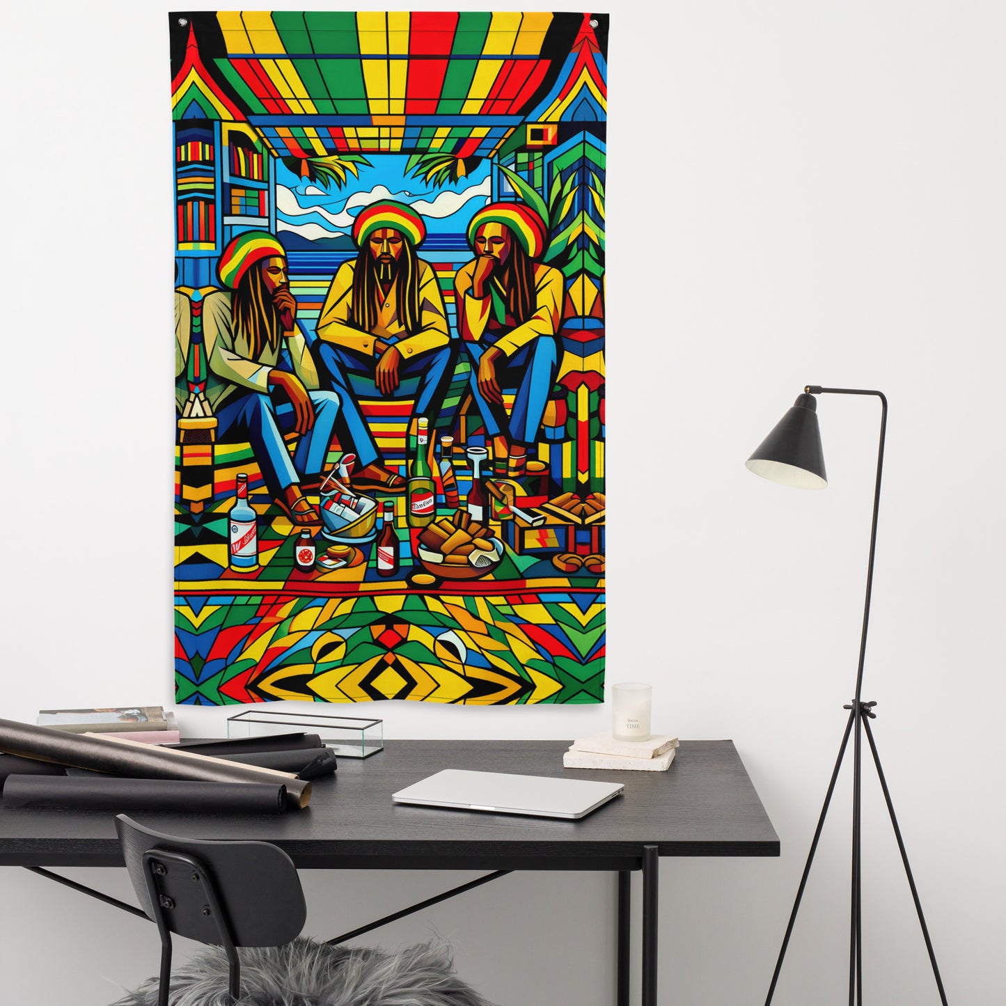 Three Wise Rasta Men Decorative Flag Drape