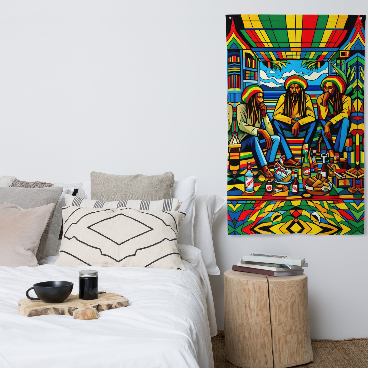 Three Wise Rasta Men Decorative Flag Drape