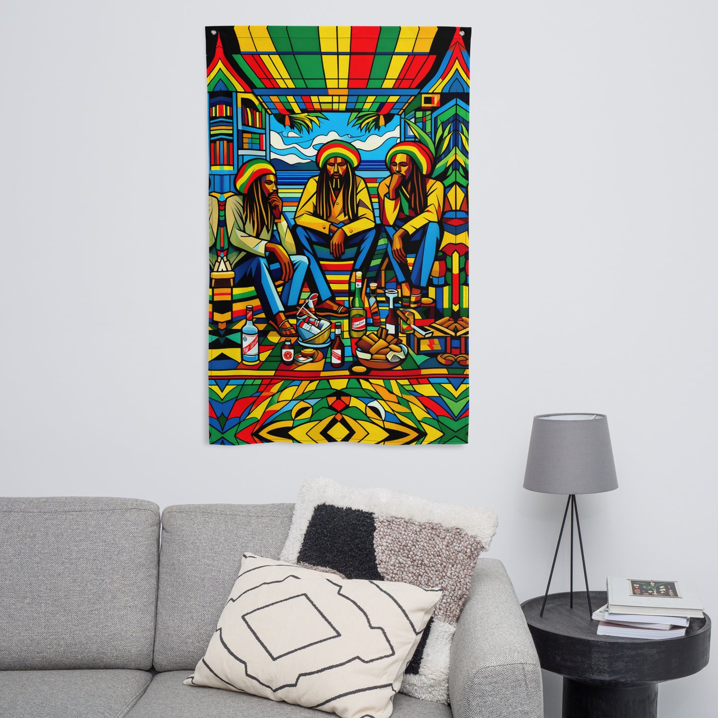 Three Wise Rasta Men Decorative Flag Drape