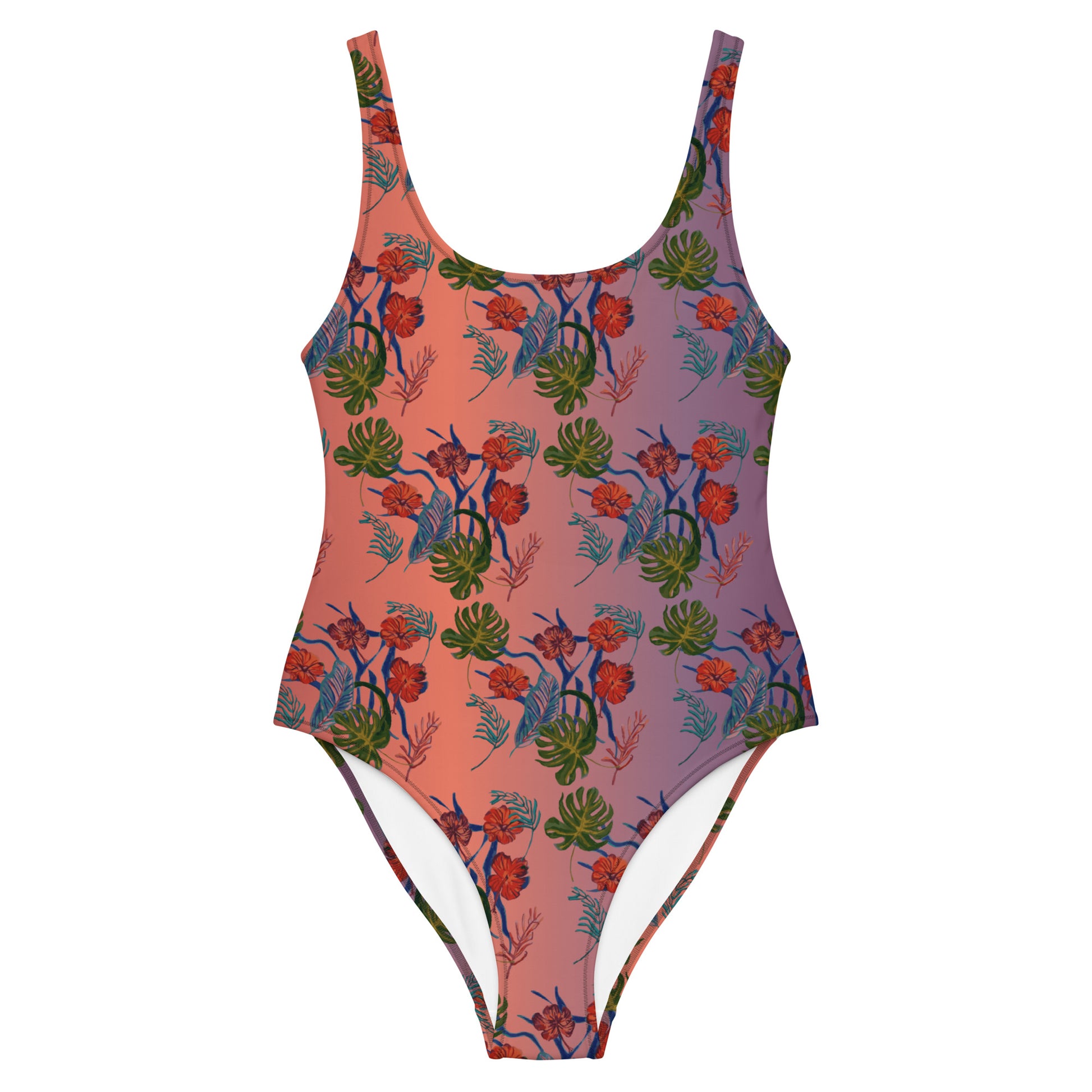 Till Dawn Purple Floral One-Piece Swimsuit - HipHatter