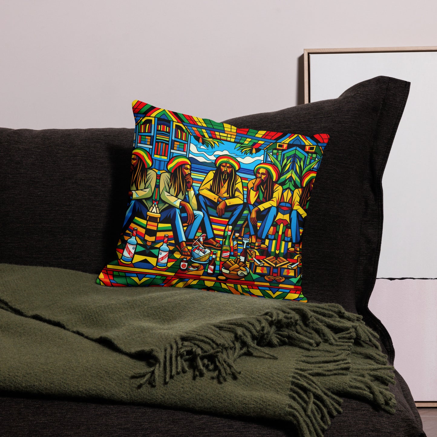 Three Wise Rasta Men Premium Pillow