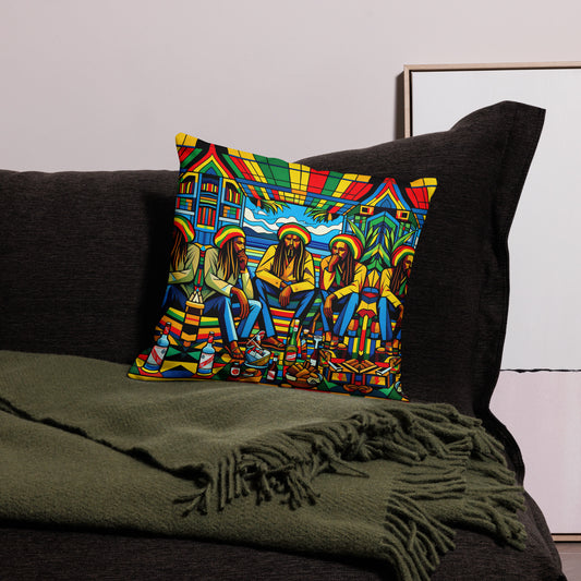 Three Wise Rasta Men Premium Pillow