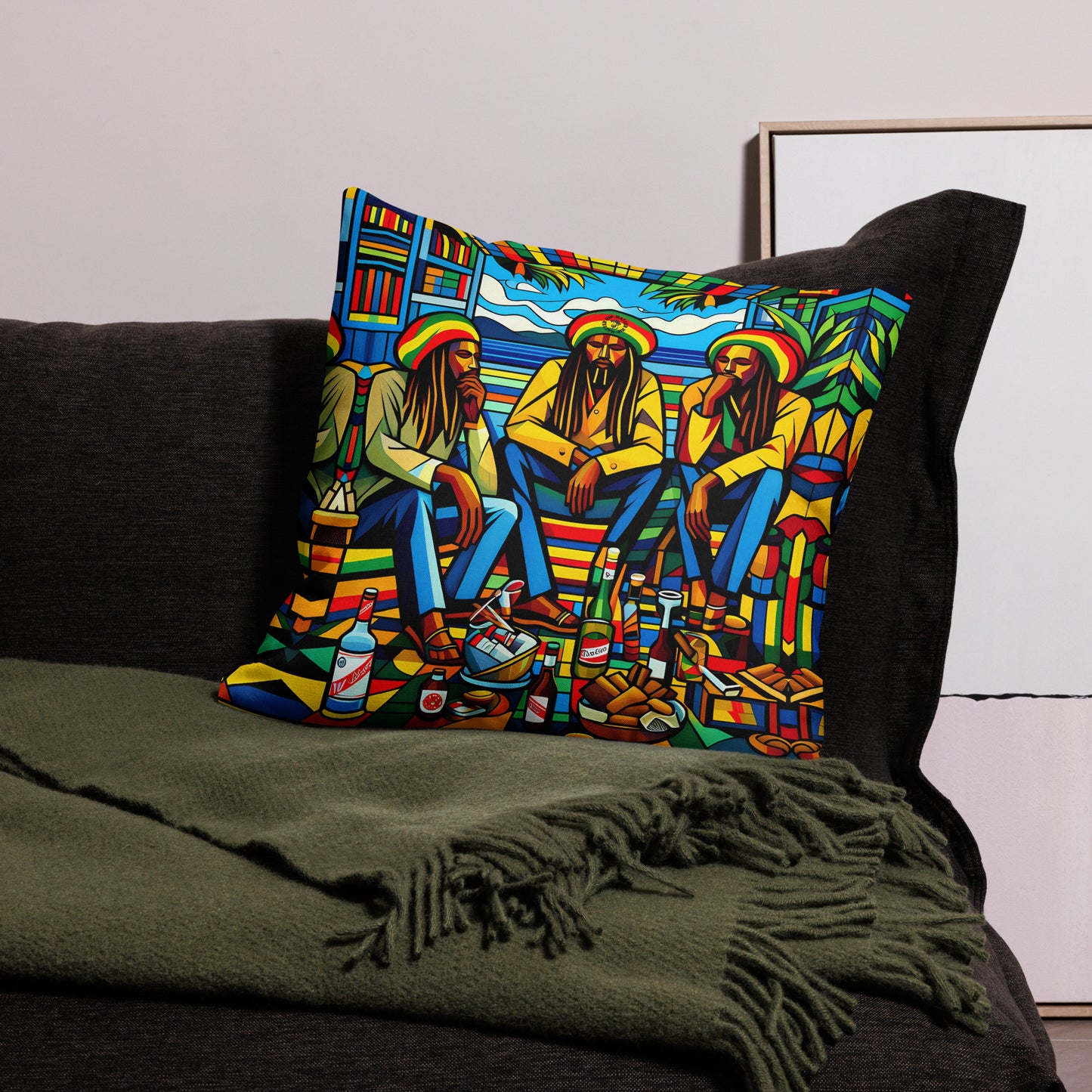 Three Wise Rasta Men Premium Pillow