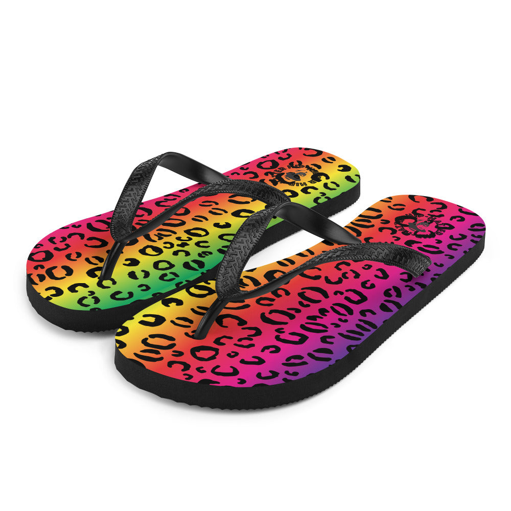 Rainbow Leopard Flip-Flops- Hip-Hatter