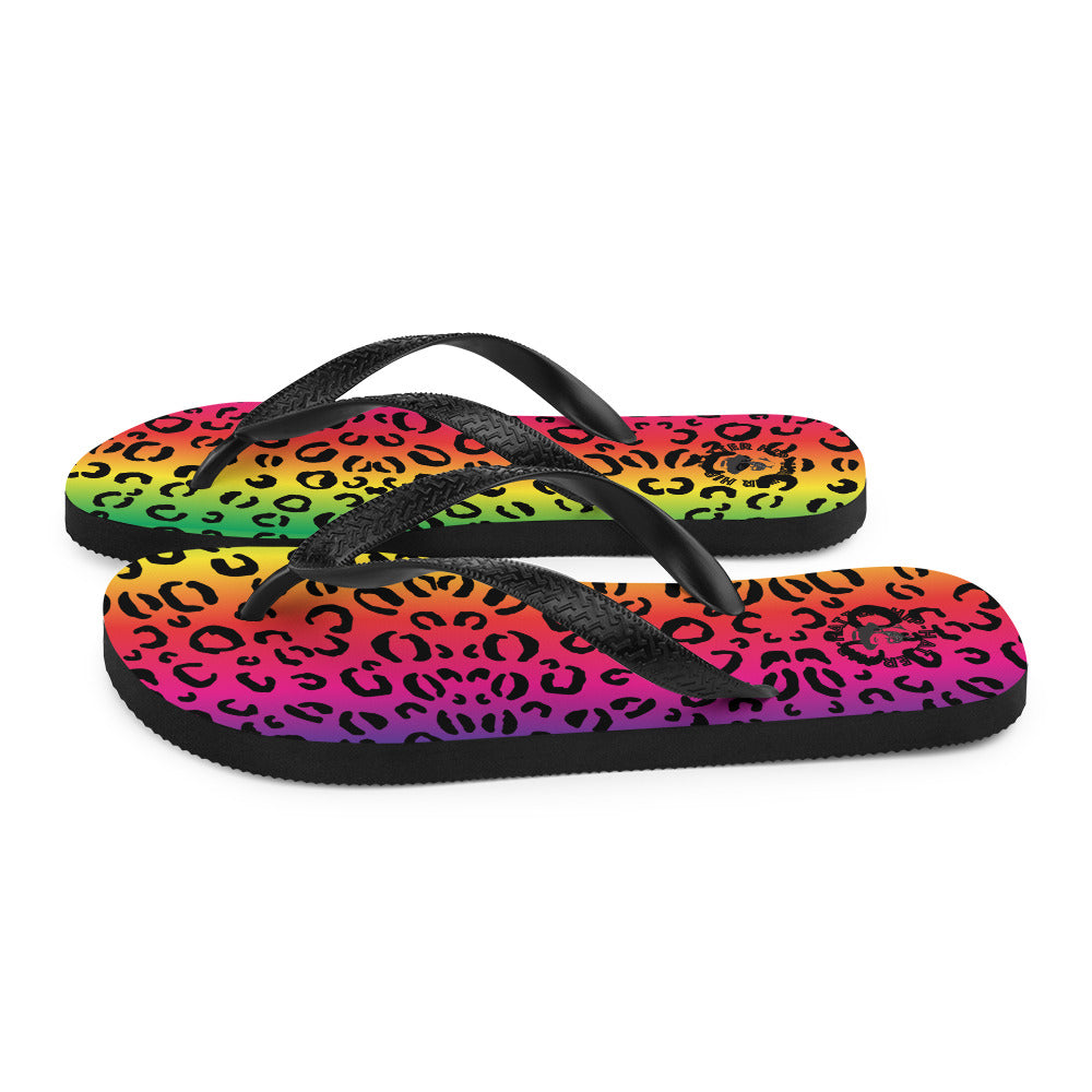 Rainbow Leopard Flip-Flops- Hip-Hatter