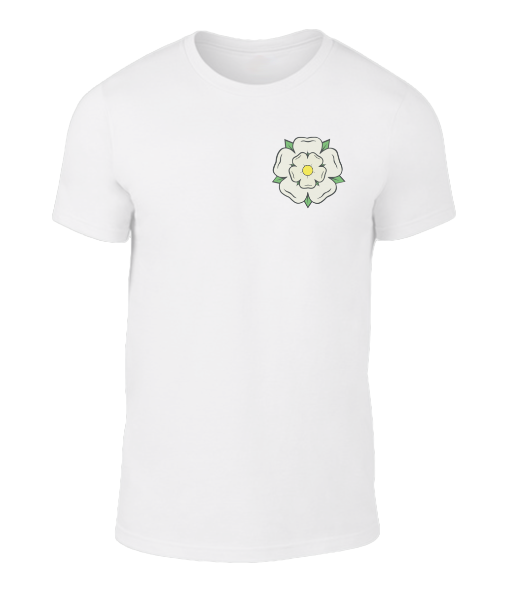 Yorkshire White Rose Over Heart T-Shirt - HipHatter