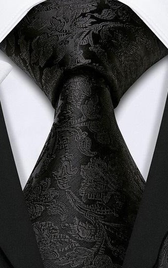 Luxury Silk Blend Paisley Jacquard Woven Neck Tie - HipHatter