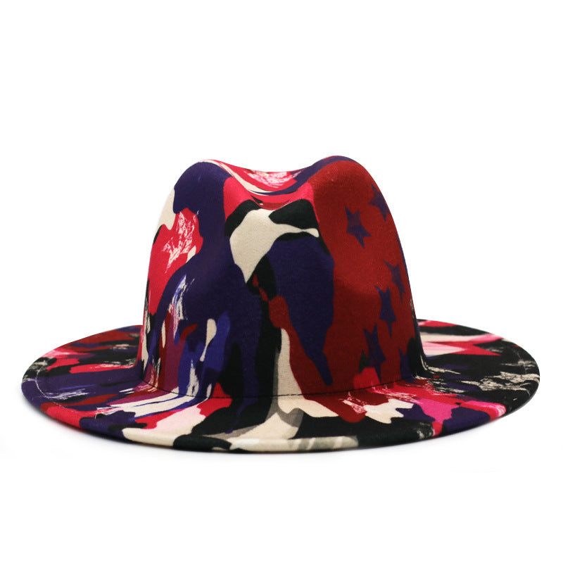 Paint Splash Wide Brim Fedora Hats - HipHatter