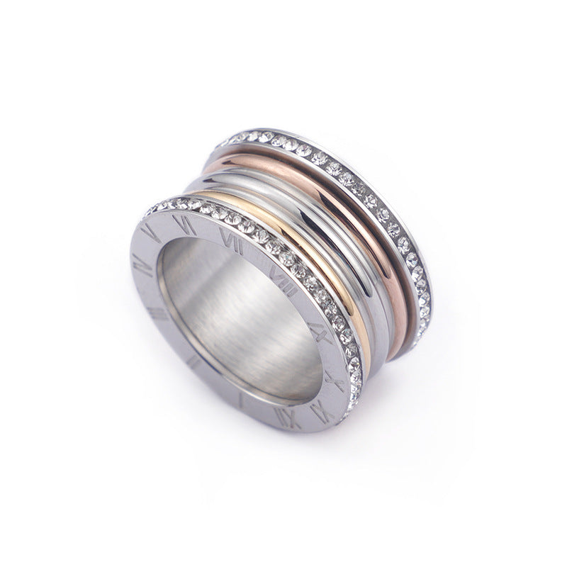 Stainless Steel Roman Numeral Colosseum Ring - HipHatter