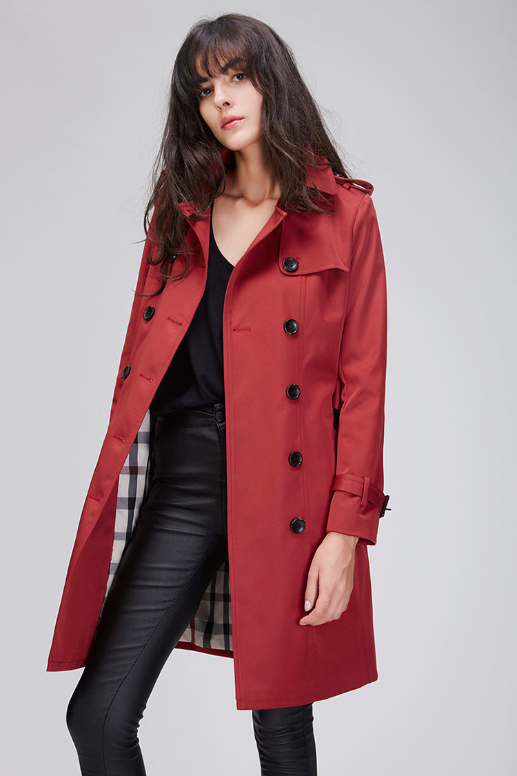 Classic Womens Slim Lined Trench Coat - HipHatter