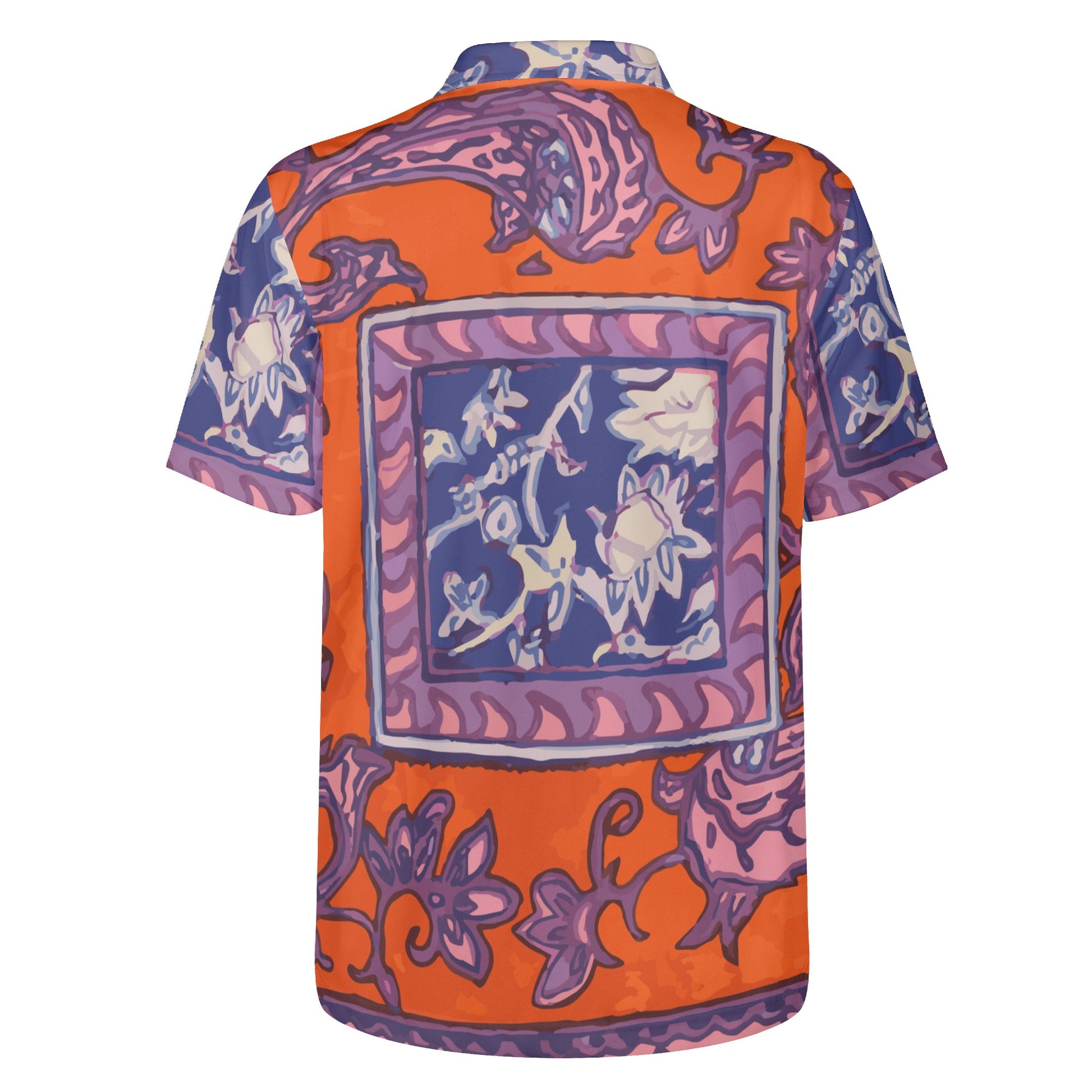 Orange Paisley La Rambla Men's Polo Shirt - HipHatter
