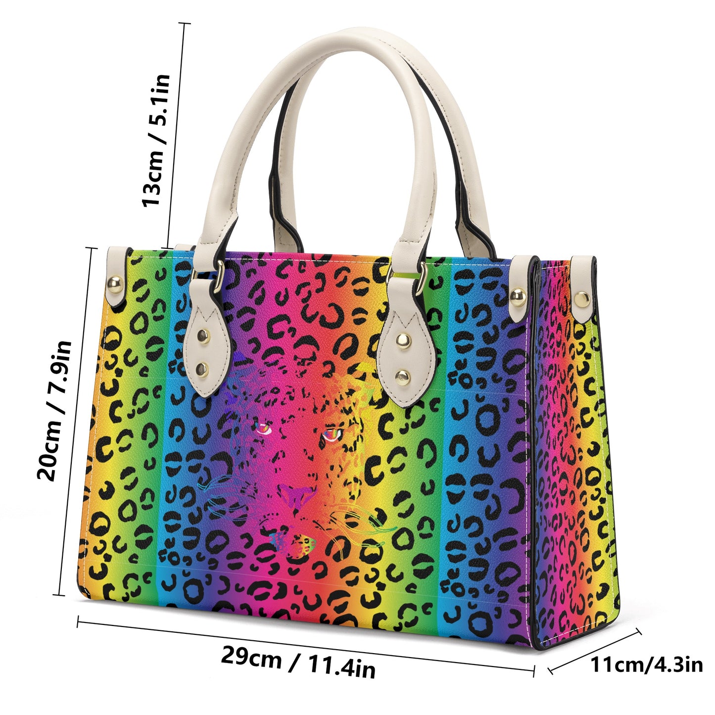 Rainbow Leopard Luxury PU Tote Handbag - HipHatter