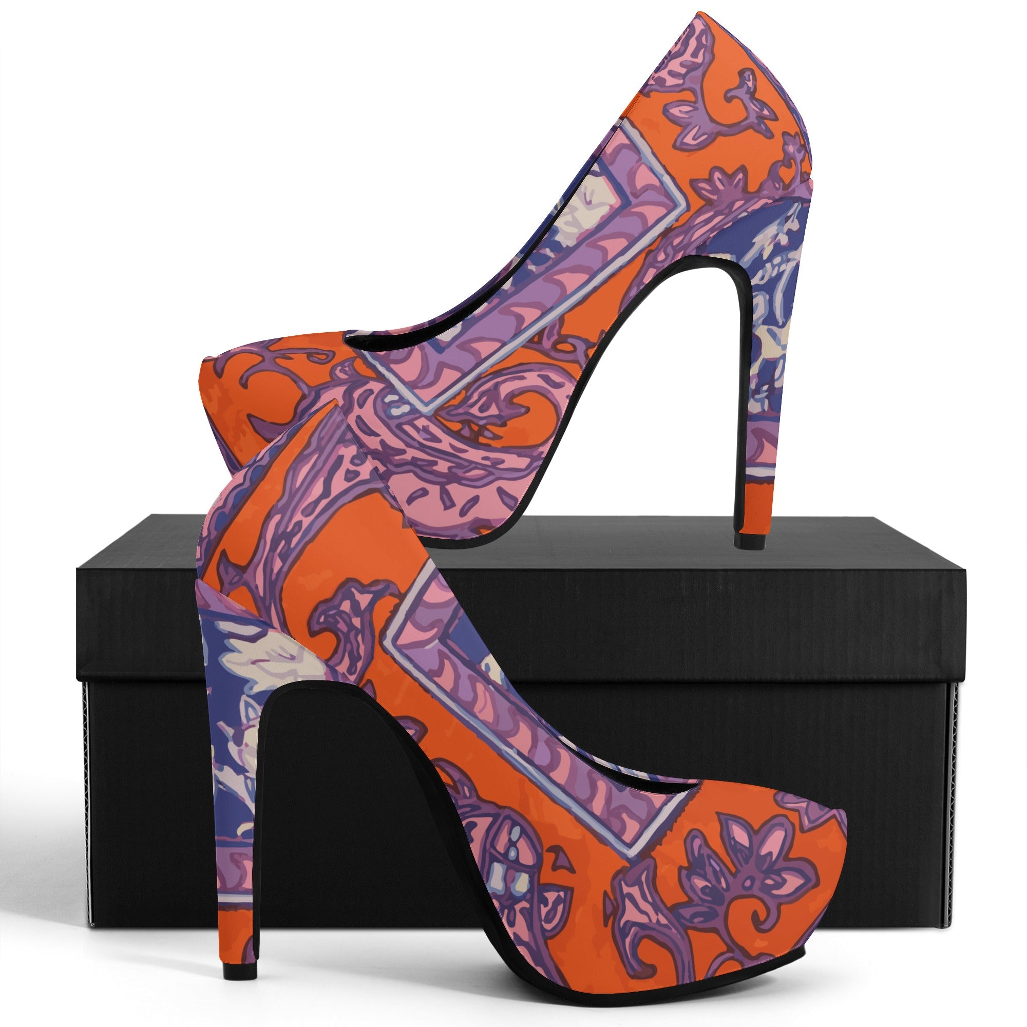 Spurr paisley clearance block heels