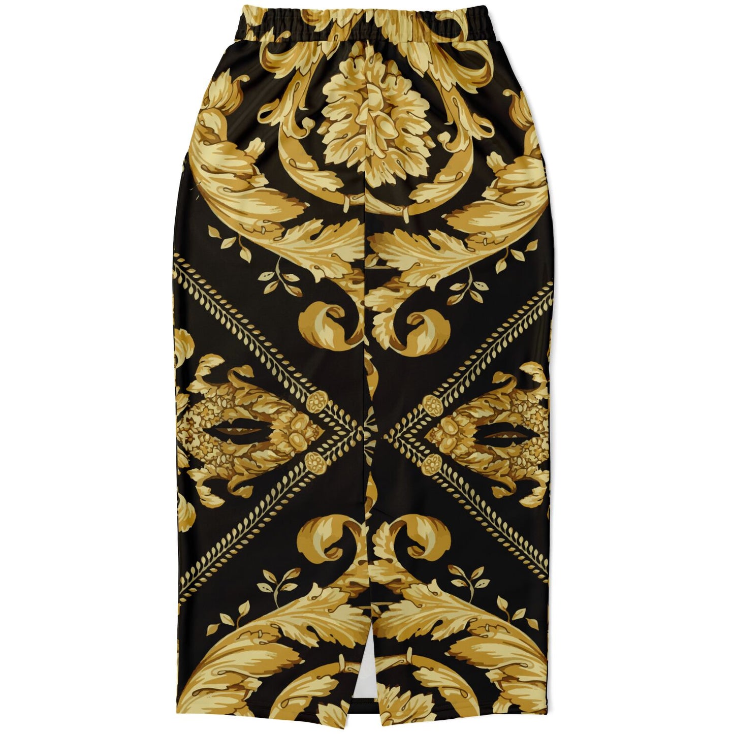 Baroque Gold Scarf Print Long Skirt - HipHatter