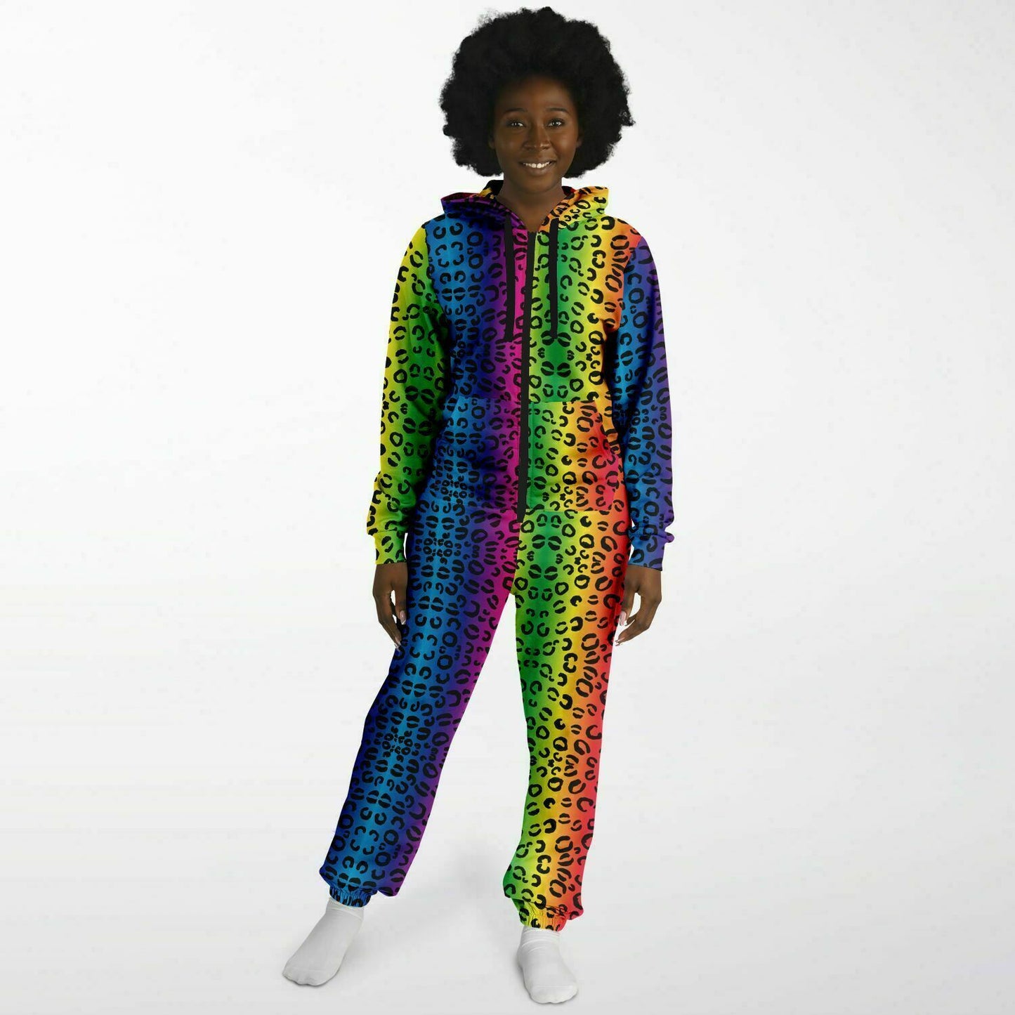 Rainbow Leopard Fashion Unisex Onesie Jumpsuit - HipHatter