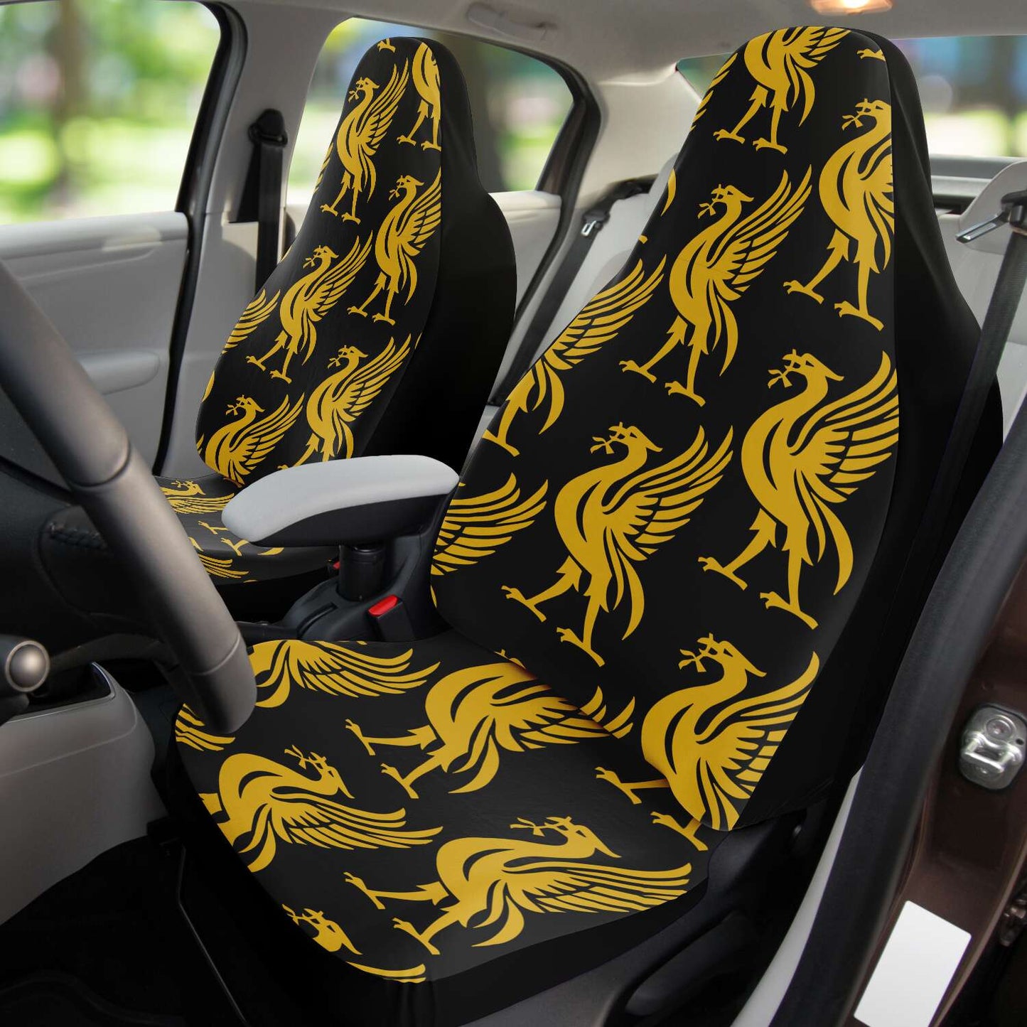 Liverpool Liver Bird Gold Pattern Car Seat Covers - HipHatter
