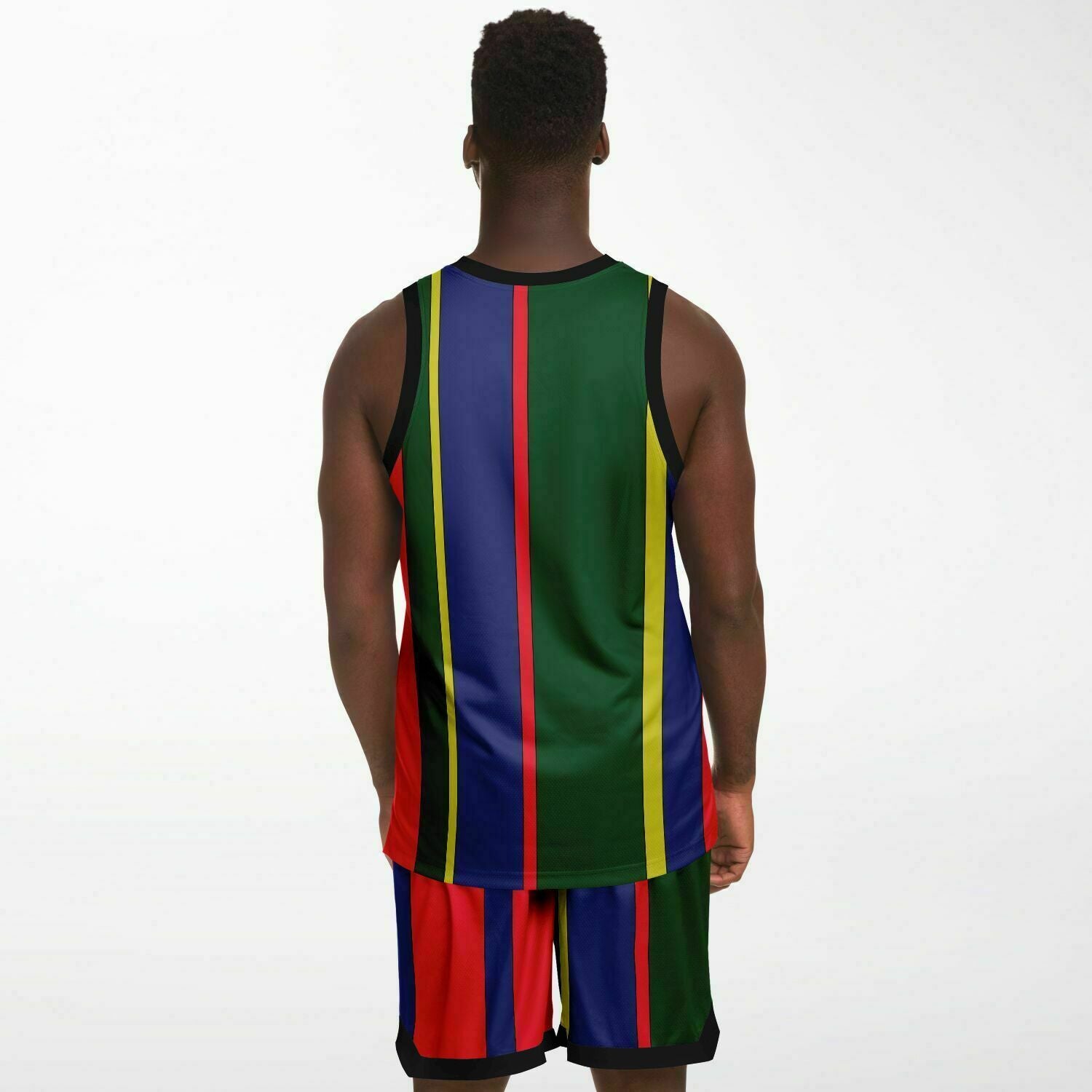 Polo Carib Striped Mesh Basketball Set Jersey and Shorts - HipHatter