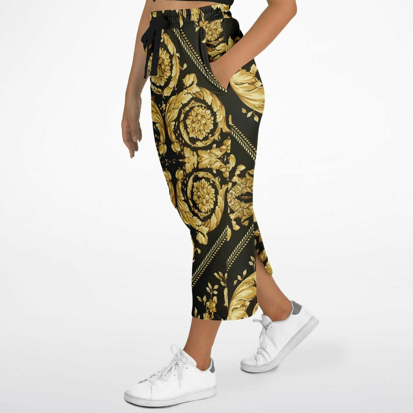 Baroque Gold Scarf Print Long Skirt - HipHatter