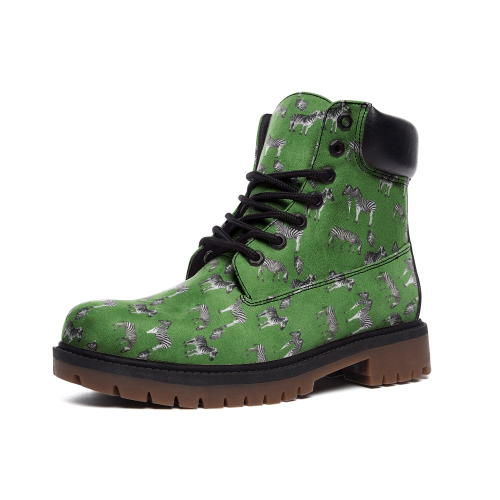 Green Zebra Casual Leather Lightweight Timber Boots - HipHatter