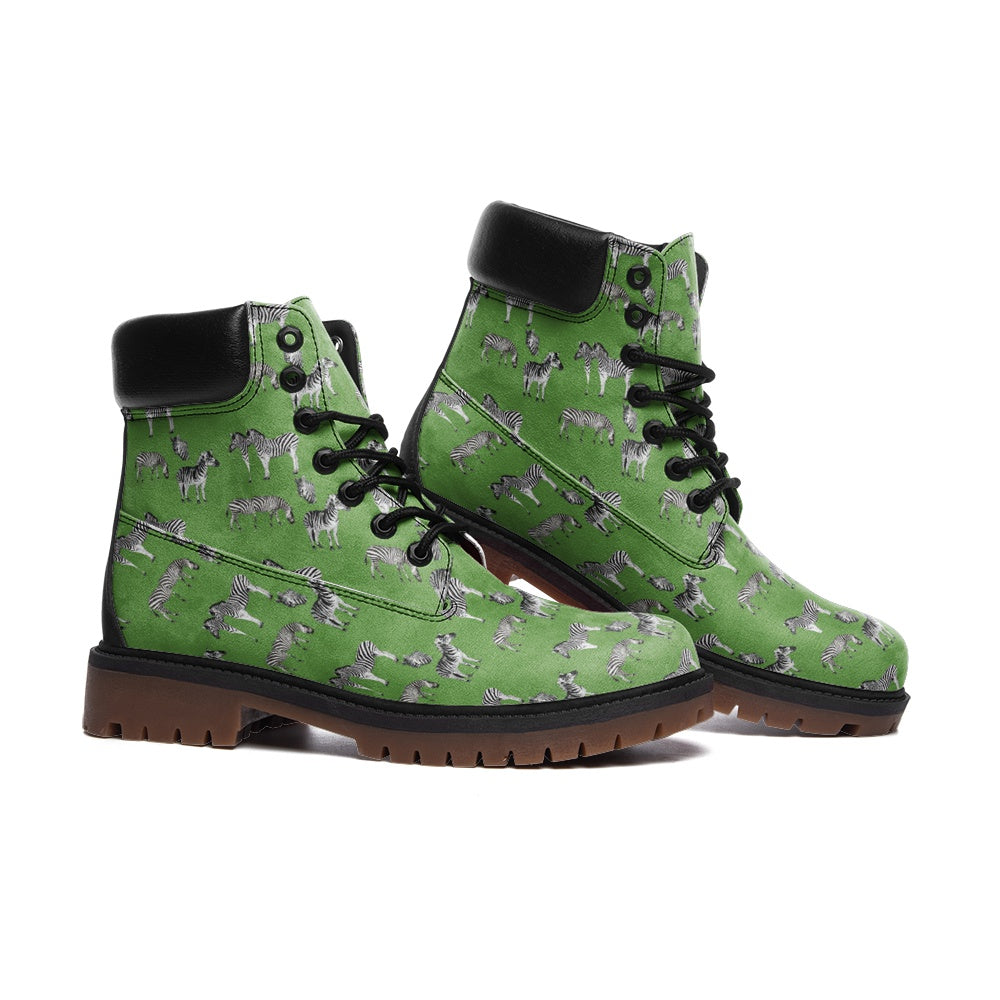 Green Zebra Casual Leather Lightweight Timber Boots - HipHatter